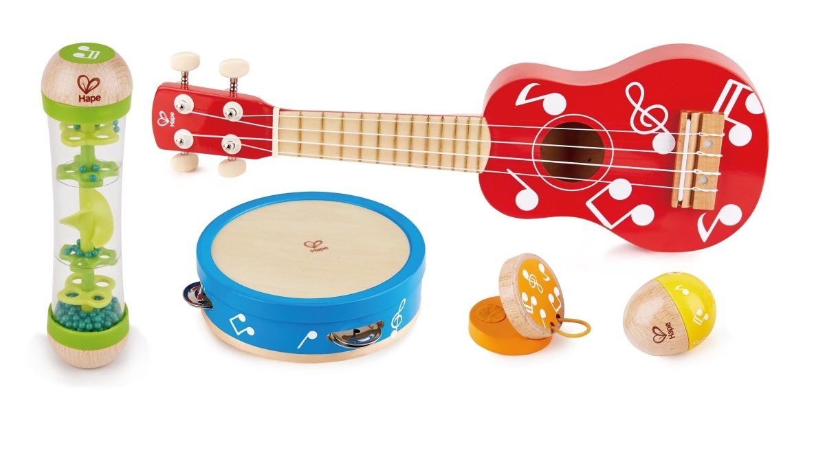 Hape Mini Band Wooden Musical Instrument Set - 5pcs - Premium for Kids in Qatar | Toysaro.com
